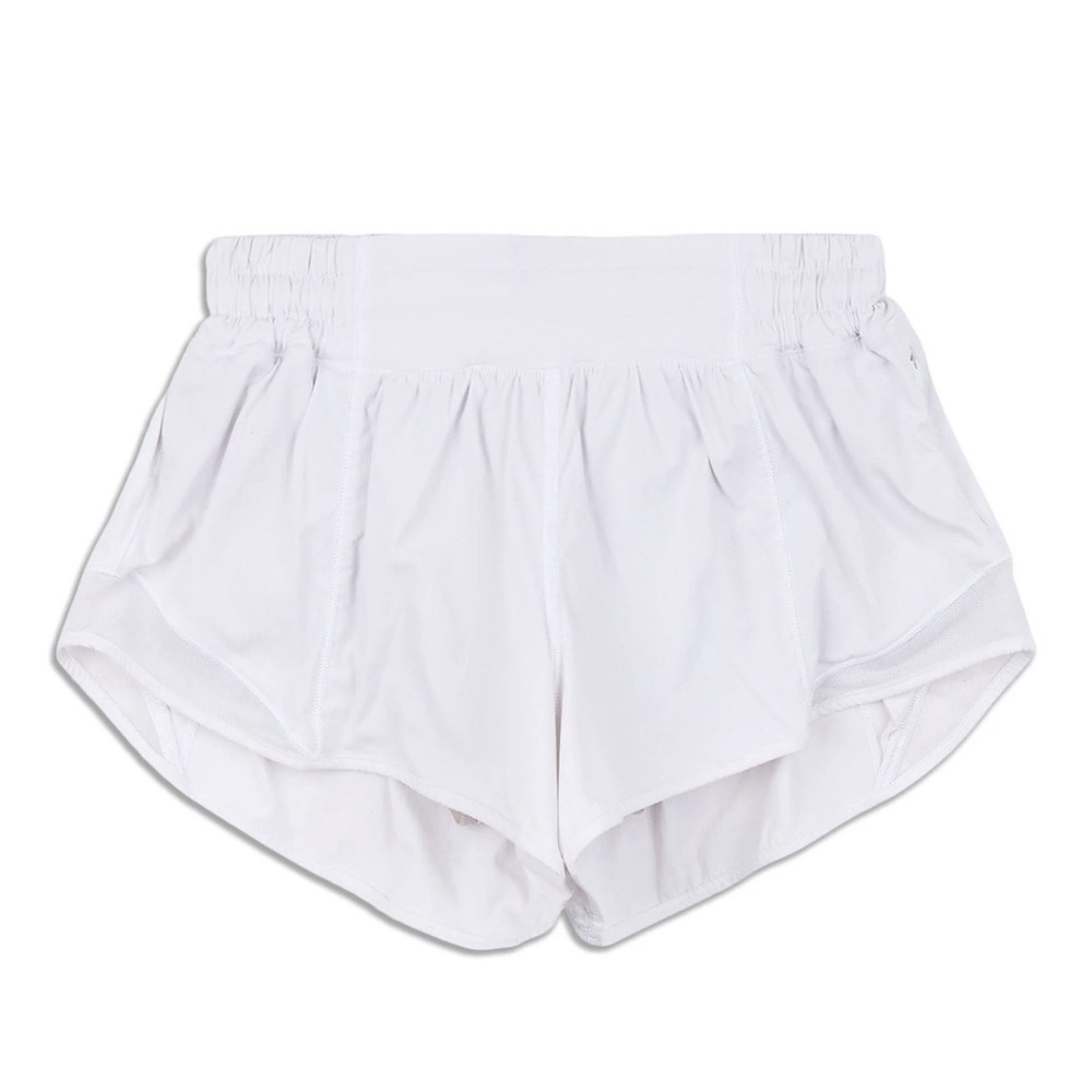 Lululemon Hotty Hot Lined Shorts White Sz 10 Running Athletic Short